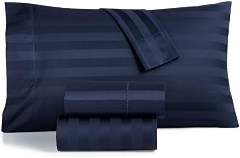 Charter Club Damask Stripe Queen 4 PC Sheet Set, 550 TC Cotton.