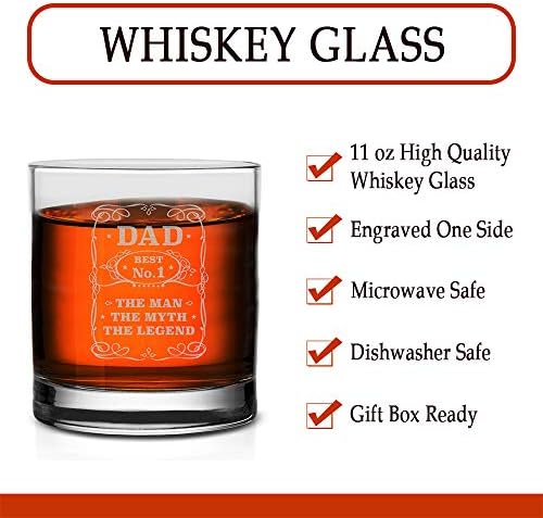 Veracco Melhor No.1 Papai O homem O mito The Legend Whisky Glass Gunn Annitress Gifts Day Day Birthday Gifts Para Novo