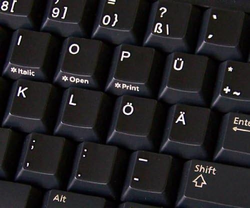Adesivos de teclado não transparentes alemães