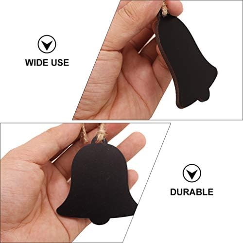 Aboofan 20pcs de Natal Tags de madeira Bell Xmas Tree Shape Mini Double Side Chalkboards Sinais Tags de presente