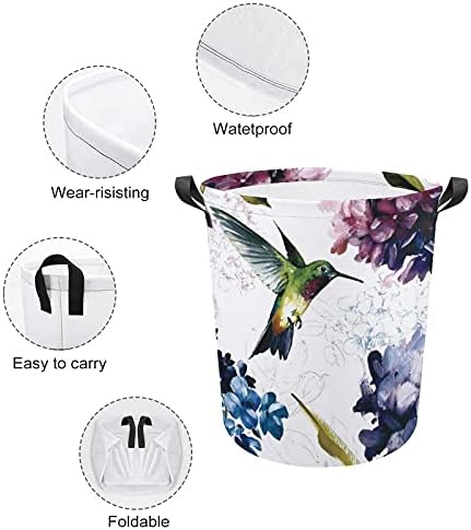 Foduoduo Cesta de lavanderia Hummingbird Aquarela para a aquarela Rapaz