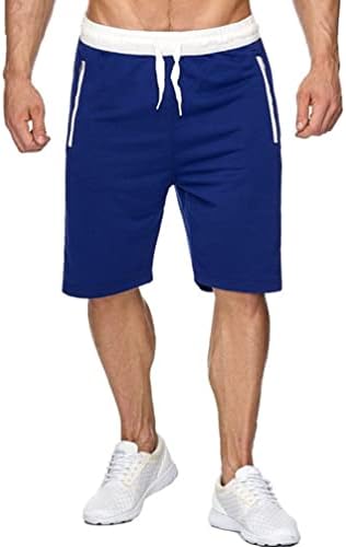 Fldy Men's Athletic Sports Shorts com bolsos com zíper treinando shorts de corredores de shorts casuais de algodão pijamas