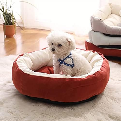 MJWDP Cama de cachorro macio de pelúcia confortável cachorrinho de cachorrinho de cachorro redondo canil quente para cães
