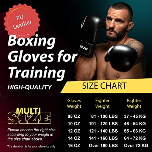 Mitts e luvas de boxe Kruzak Focus Focus para kickboxing e Muay Thai MMA Treinamento - Kit de fitness com almofadas de perfuração para artes marciais e karatê