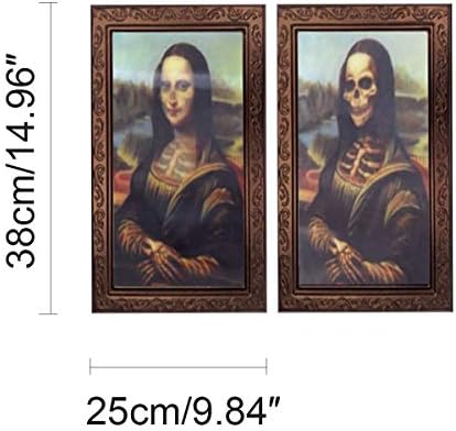 Lkxharleya Halloween decoração 3D Mudança de face Moving Horror Picture Frame, Lenticular 3D Mudança de rosto Scary Retrato Assombrado Spooky Photo, 15 x 10, B028