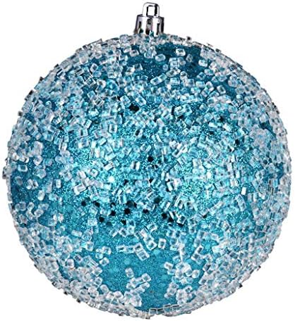 Vickerman 4 Fuchsia Glitter Hail Ball Ornament, 6 por bolsa