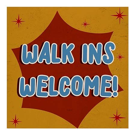 CGSignLab | Walk Ins Welcome -Welcome -Notalgia Burst Janela se apegando | 5 x5