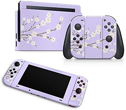 Zoomhitskins Compatível com Nintendo Switch Switch Skin Blurry Opal Asia Coral Rossy Pink Japão Natureza Leave rosa Romântico 3m Vinil Decal