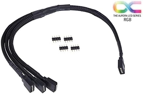 Alphacool 18538 Y-Cable RGB 4pol a 3x 4pol 30cm incl. Conector - cabos pretos Argb rgb LED cabos