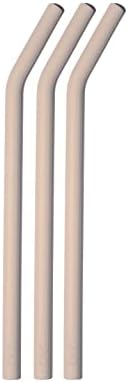 BKR Little Doe Straw Conjunto - Conjunto de 3 - canudos de silicone macio - para 500 ml/16 onças garrafa de água de vidro - bronzeado