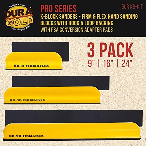 Dura-Gold Pro Série K-Block Firm & Flex Hand Landing Block Kit e adaptador PSA e Rolo de filme verde 3000 GRIT