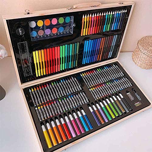 Jeonswod 180pcs Lápis de cor de óleo Definir Esboço de Arte Profissional de Core Soft para Adultos Desenho de Artista Colorir com Caso Portátil