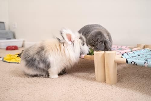 Rabbit Hammock Bed Cot Pet para gatos cães cães cama de madeira portátil para filhote de filhote de gatinho coelho de gatinho
