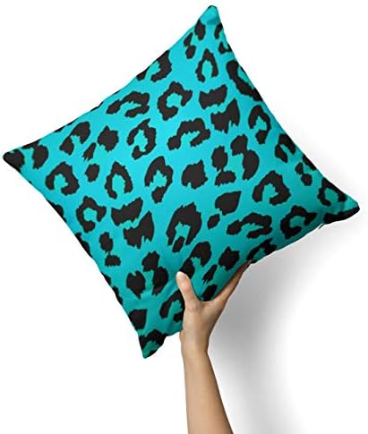 Iirov Hot Teal Vector Leopard Print - Decoração de casa decorativa personalizada Tampa de travesseiro de arremesso interno