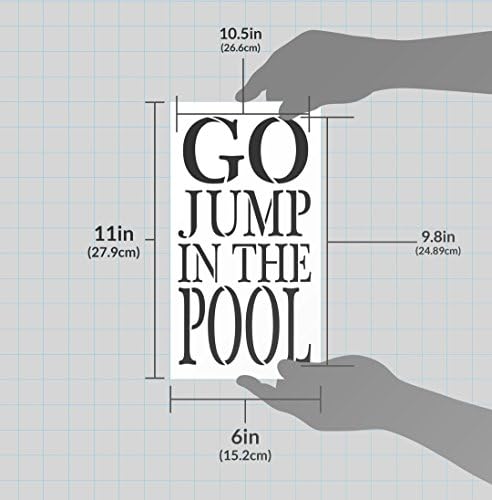 Vá pular no estêncil da piscina por Studior12 | Modelo Mylar reutilizável | Use para pintar sinais de madeira - paletes - ao