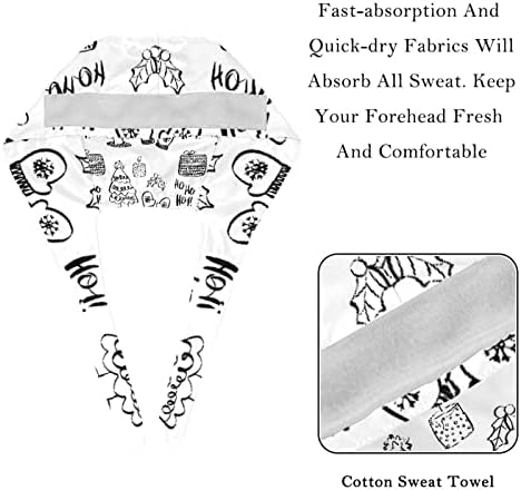 2 pacotes boné de trabalho ajustável com banda de suor de botão para enfermeiras Bola de Natal de Women Women Women com