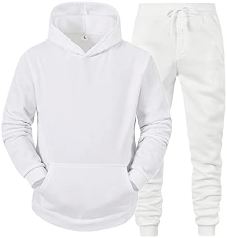 Jaqueta de linho homens outono e inverno conjuntos de lazer calças de suéter de cor sólida terno esportivo branco