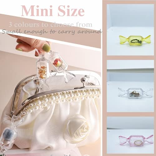 Mini Jóias Organizador, 10pcs Candy Jewelry Box Ring Organizer com tampa, contêiner de doces de plástico adorável exposição de