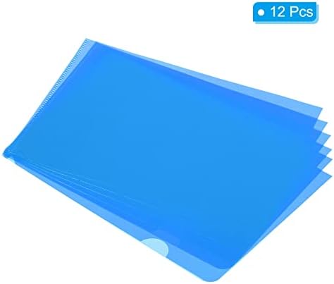 Pastas de tipo Patikil L 12 Pacote A5 Plástico Clear Pasta File File Jacket Sleeves Pockets Project, azul