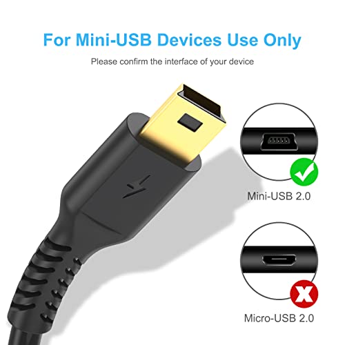 Cabo USB Mini Mini, Standard USB 2.0 a Mini B Cabo masculino Cordamento Durável Mini USB para USB Cabo de carregamento compatível
