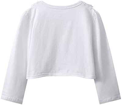 Luckygal White Cardigan for Girls Shrug sueaters Kids Lace Bolero para a Party First Comunhão