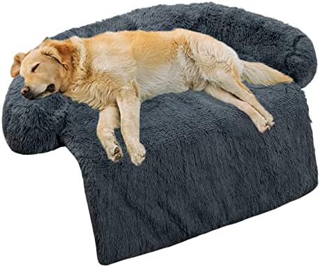 Microcosmos Ultra Soft Pet Sleeping Bed Bed Mat & Pad; Capa de sofá para cães; Tapete de caixa; Máquina lavável; Perfeito em caixas de cães, gaiola de gato ou no carro. （Cinzento escuro, grande)