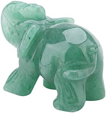 Estatuetas de elefante akozon jade de 2 polegadas de jade natural esculpida Artigo