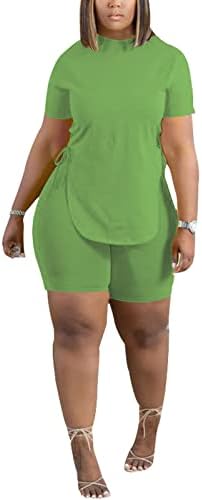 Roupas de bandagem de duas peças de Salimdy Womens de Bandagem Plus Tamanho Ativo Treno Tops Up Tops e Bodycon Scort Cretout Jogger