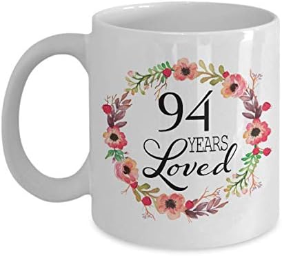 94º aniversário presentes para mulheres - presente para 94 anos de idade - 94 anos amado desde 1926 - caneca de café branco para a esposa mamãe nana avó ela ela
