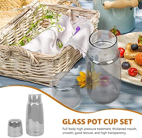 Soimiss Coffee Glass Copo recipiente de vidro de vidro de vidro jarro noturno e copo de copo de vidro jarra de vidro garrafa de