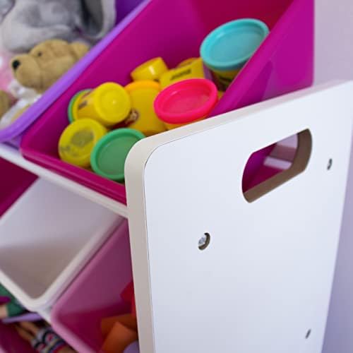 Humble Crew Kids 'Toy Storage Organizer com 12 caixas de plástico, rosa e roxo, branco/roxo/rosa