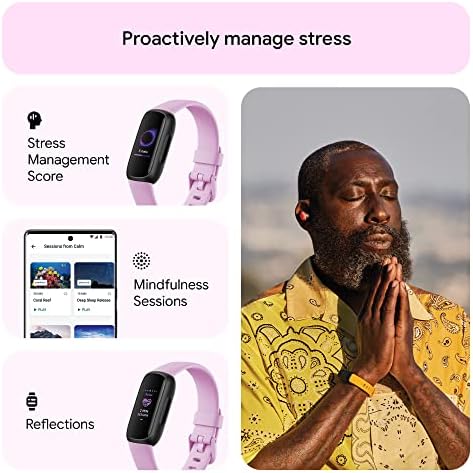 Fitbit Inspire 3 Rastreador de saúde e fitness com gerenciamento de estresse, intensidade do treino, rastreamento do sono, freqüência