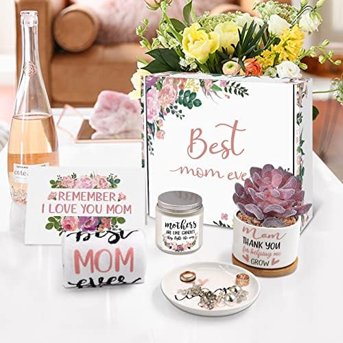 Presentes de Levfla para mamãe, o melhor dia das mães sempre Floral Box Socks Jóias Cartão de joalheria Cartão de