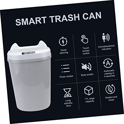 Veemoon 1pc Lixo de indução lixo lixo elétrico pode lixo automático de lixo automático caixa de lixo automática caixa de lixo automática lixo automático pode lixo de lixo inteligente lixo bin bin