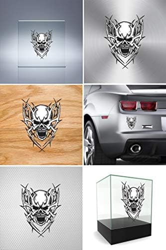 Decalques de adesivos de vinil Demon Skull Scetch Sports Bike 3 x 2,32 in.