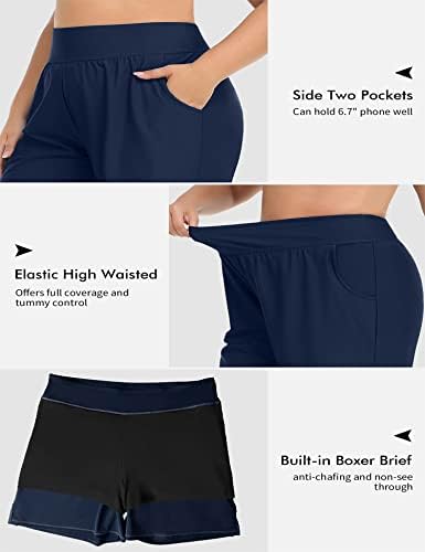 ANFILIA PLUS PLUSTURA DA MULHER SHORTS PARA MULHERES CURSO DE CURTA HIGH TANKINI SAWIMAS BOVIL