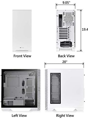 Thermaltake S300 Edição de neve de vidro temperado ATX Caixa de computador Mid-Tower com fã traseiro de 120 mm pré-instalado Ca-1p5-00m6WN-00