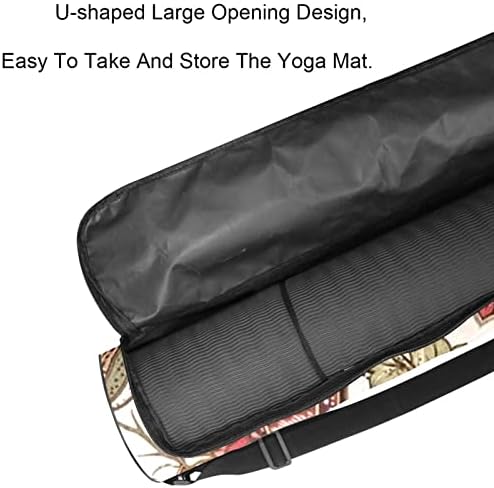 Ladybug Yoga Mat Bags Full-Zip Yoga Carry Bag for Mulher Homens, Exercício de ioga transportadora com cinta ajustável