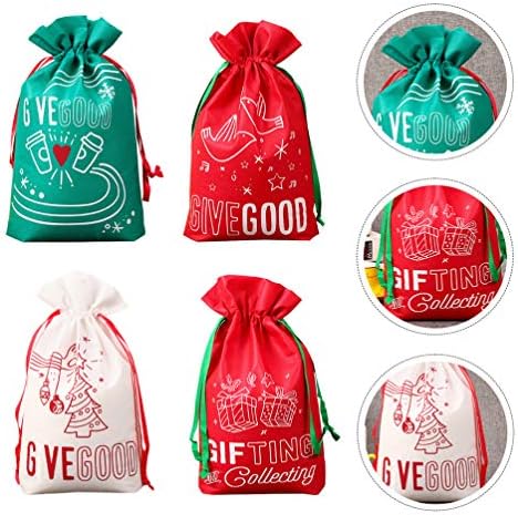 Bolsas de cabilock 4pcs sacos de batida de natal Cartoon Candy bolsa Treat Bolsa Presente Bolsa de armazenamento Party Favor