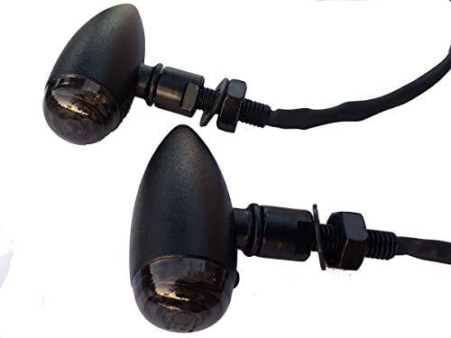 Motortogo Black Bullet Motorcycle Signal LED Indicadores de LED pisquecedores com lente de fumaça Compatível para 2001