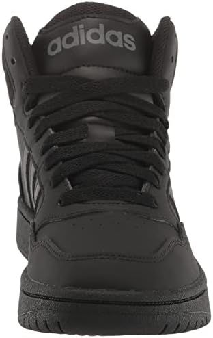 Adidas Hoops 3.0 Sapato de basquete intermediário, preto/preto/cinza, 4 Usissex Big Kid