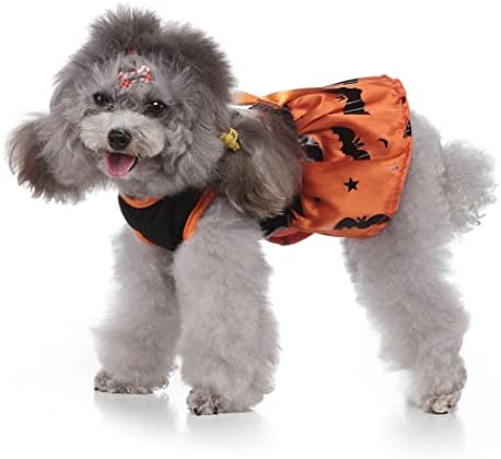 Vestido de cachorro Xiaoyu para Halloween Holiday Theme Ghost Bat Pattern Salia para cães para cães médios pequenos gatos cosplay