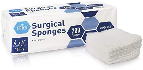 Esponjas cirúrgicas de Medpride 200 pacote –Gauze Pads não estéreis -Primeira ajuda esponja de curador de feridas -malha de malha