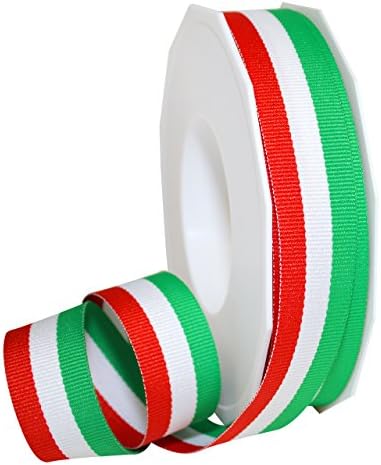 Morex Ribbon Polyester Grosgrain Listrado Decorativo Ribbon, vermelho, 3/8 em