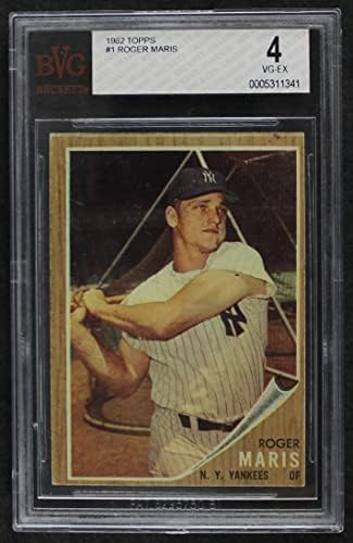 1962 Topps # 1 Roger Maris New York Yankees BSG BVG 4.00 Yankees