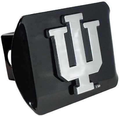 Universidade de Indiana Hoosiers Black with Chrome iu emblema College Sports Trailer Capa de engate se encaixa no receptor de