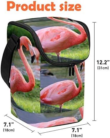 Lancheiras para homens homens, bolsa de lancheira de padrão de flamingo isolada com alça de ombro ajustável para a escola,