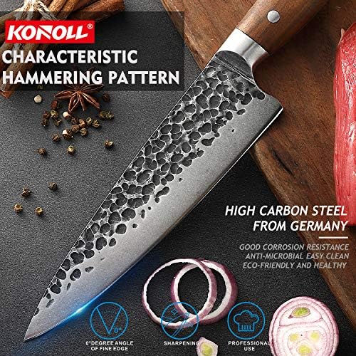 Konoll Faca utilidade da faca de frutas de 5 polegadas Faca de paring cozinha de alto carbono aço alemão forjado feito
