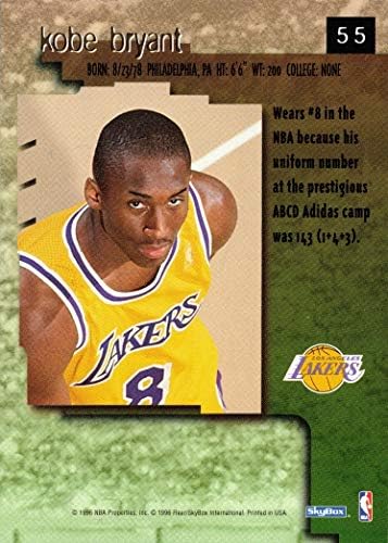 1996-97 Skybox Premium Basketball 55 Kobe Bryant Rookie Card Lakers