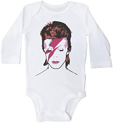 Baffle Bowie Baby Onesie, Ziggy Stardust, Glam Rock Unissex Onesie infantil, recém -nascido